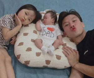 Không nhận ra Quế Ngọc Hải đầu bù tóc rối ở nhà chăm con