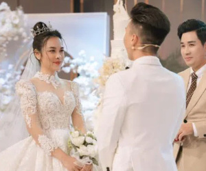 'O Sen' Ngọc Mai khóa môi Quốc Nghiệp cực ngọt trong lễ cưới bí mật?