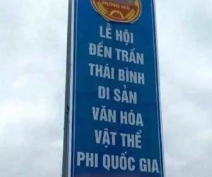 Tranh cãi tấm pano quảng cáo lễ hội đền Trần 'phi quốc gia'