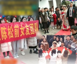 Chú rể bị hội người yêu cũ cầm băng rôn đứng chắn đường dẫn dâu, dân tình: 'Người bị tổn thương lại muốn đi tổn thương người khác'