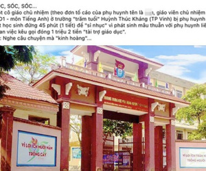 Giáo viên bị tố bắt học sinh đứng 45 phút vì mâu thuẫn tiền 'tài trợ giáo dục', Hiệu trưởng nói gì?