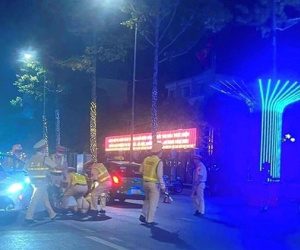 Một đại úy cảnh sát giao thông bị tông gãy chân khi kiểm tra nồng độ cồn