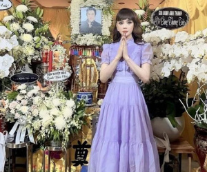Lâm Khánh Chi gây xôn xao cõi mạng khi diện váy điệu đà, có biểu cảm khác lạ tại tang lễ của NSƯT Vũ Linh