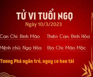 Tử vi thứ 6 ngày 10/03/2023 của 12 con giáp: Ngọ hao tài, Mão được cấp trên khen ngợi