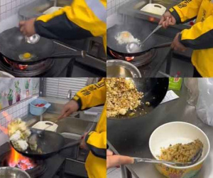 Vội giao cho khách mà chủ quán mải đi WC, shipper đành tự nấu rồi đóng gói mang giao