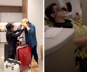 Bà Nhân Vlog về Nhật gấp nhưng vẫn kịp khoe mua vé 'hàng ghế cao hơn một chút' cho chồng