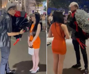 Thanh niên sáng nhất Bờ Hồ với bó hoa tiền đô tặng sinh nhật bạn gái nhưng CĐM lại chỉ ra điểm 'sai sai'