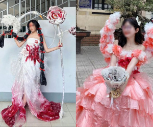 Thời trang tái chế của hội học sinh bất ngờ gây tranh cãi