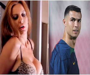 Ronaldo 'đá cặp' với nữ MC lộ ngực trần trên TV