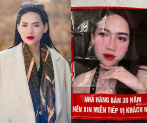 Lại xôn xao hình ảnh nhà hàng 30 năm dán bảng miễn tiếp Hà Linh, còn in thẳng mặt 'chiến thần'