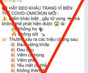 Xuất hiện tin giả biến thể COVID-19 mới gây tử vong cao hơn nhiều lần