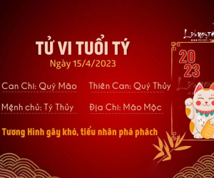 Tử vi thứ 7 ngày 15/04/2023 của 12 con giáp: Tý tiểu nhân phá phách, Dần sự nghiệp hanh thông