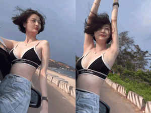 Nữ diễn viên 'Về Nhà Đi Con' mặc bikini gợi cảm, nhún nhảy trên xe gây tranh cãi
