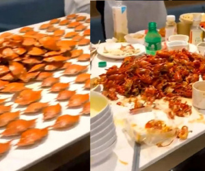 Hội bạn thân 7 người ăn hết 300 con cua, 50 quả sầu riêng trong bữa buffet khiến chủ quán 'khóc khét'