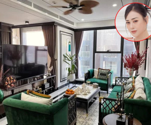 Chiêm ngưỡng căn hộ cao cấp hơn 100m2 của Phương Oanh tại Hà Nội: Nội thất theo phong cách Indochine, màu xanh ngọc là điểm nhấn