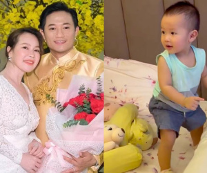 Con trai Quý Bình lộ diện: Bập bẹ tiếng gọi ba, netizens dành 'mưa lời khen' cho vẻ bụ bẫm của nhóc tỳ