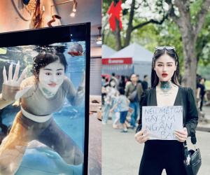 Hé lộ hình ảnh gây sốc của hotgirl 'làm trò' trong bể cá, thời điểm trước khi phẫu thuật và giảm cân