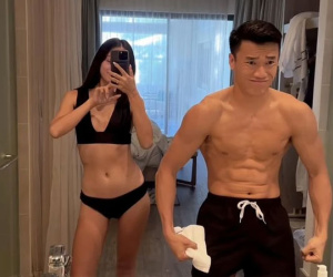 Đỉnh như gia đình Bùi Tiến Dũng: Chồng sở hữu body 6 múi, Vợ Tây 'hút mắt' với sắc vóc đẹp không tì vết