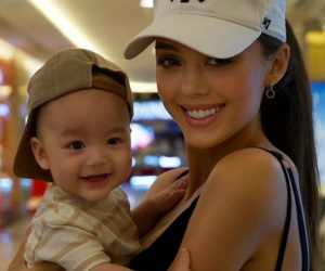 Thủ môn Bùi Tiến Dũng lần đầu khoe cận mặt con trai với vợ Tây, quý tử có màu mắt độc lạ hút hồn