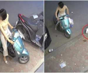 Chị khách làm rơi túi đồ khi vừa rời shop quần áo, cô đồng nát bước tới và hành động bất ngờ sau đó