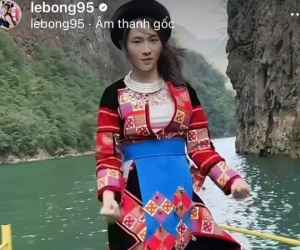 Lê Bống bị la ó vì mặc trang phục dân tộc, nhảy tiktok trên sông Nho Quế