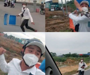 Nam thanh niên chặn đường, ném vỡ kính xe cứu thương hối hận, xin tha thứ?