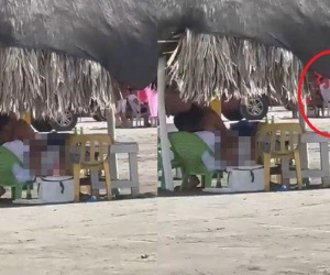 Đôi nam nữ 'chơi bập bênh' trên bãi biển, nhiều người phẫn nộ vì trẻ em ở xung quanh