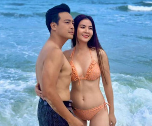 Kha Ly 'thiêu đốt' mọi khung hình nhờ diện bikini cực cháy, body vạm vỡ của ông xã chiếm spotlight