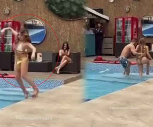 Thí sinh Miss Grand Colombia rơi xuống hồ bơi khi đang thi, netizen 'trề môi': Làm màu quá!