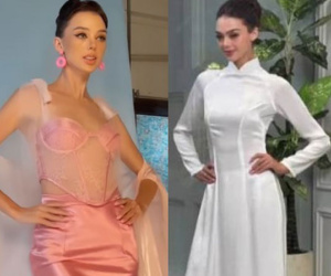 Vợ mẫu Tây của Bùi Tiến Dũng xinh đẹp cuốn hút khi diện áo dài Việt Nam, chuẩn con dâu Việt