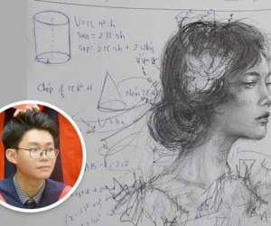 Nam sinh gây sốt vì bức vẽ cô gái trên giấy nháp thi môn Toán, cảm hứng đến từ nữ sinh cùng phòng thi