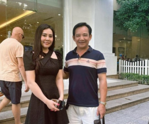 Hoa hậu Phan Kim Oanh và NSƯT Quang Tèo sánh vai sau tin đồn tình cảm