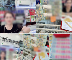 Ngợp mắt hình ảnh người phụ nữ trúng giải đặc biệt 9 tỷ, ôm chồng tiền đi mua 1 lúc gần 3 tỷ vàng, còn lại mang về tặng con