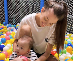 Vợ mẫu Tây của Bùi Tiến Dũng mặt mộc ở nhà chăm con vẫn xinh hết nấc