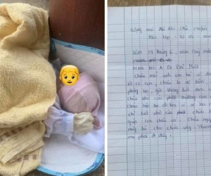 Bé trai 10 ngày tuổi bị bỏ rơi trước cửa chùa và lá thư đẫm nước mắt của người mẹ trẻ