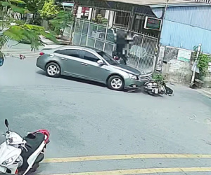 Nghi vợ ngoại tình, nam tài xế lái ô tô tông trực diện vào đôi nam nữ