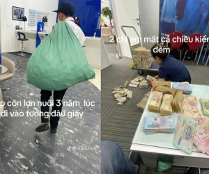Chàng trai mang một bao tải toàn tiền lẻ tới ngân hàng gửi tiết kiệm khiến nhân viên toát mồ hôi, tổng số tiền lại làm dân tình ngã ngửa