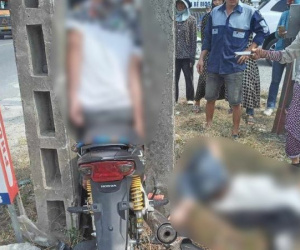 Xe máy không biển số, kẹp ba lao thẳng vào giữa hai trụ điện khiến 3 người thương vong
