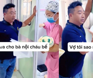 Dở khóc dở cười với ông bố trẻ lần đầu tiên thấy con mà không thèm liếc một cái, chỉ chăm chăm ngó tìm vợ đâu