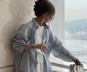 Học theo blogger người Hàn cách diện áo phông hợp mốt