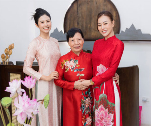 Diễn viên Phương Oanh và mẹ chồng thử áo dài ăn hỏi