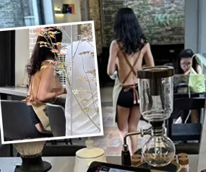 Quán cà phê gây tranh cãi khi xuất hiện cô gái ăn mặc quá 'sexy' đứng chụp ảnh