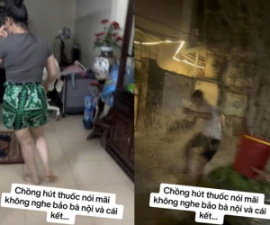 Nhà có con nhỏ bảo chồng bỏ thuốc lá mãi không được, vợ mách mẹ chồng và cái kết cực đã