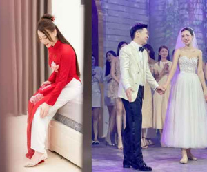 Trước Phương Oanh, nhiều người đẹp V-Biz cũng chọn đi giày bệt trong đám cưới