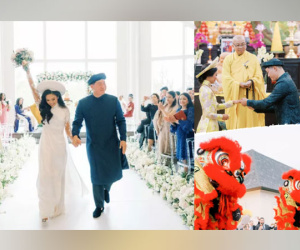 Hôn lễ truyền thống cùng màn múa lân đặc biệt của nàng dâu Việt trên đất Mỹ