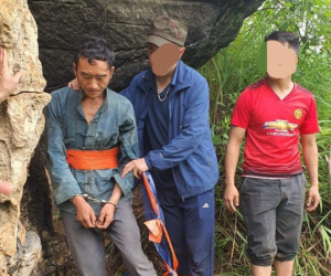 Vào trong hang đá tóm đối tượng lừa bán 4 thiếu nữ sang Trung Quốc