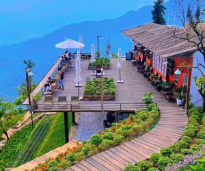 Tiệm cà phê nằm lưng chừng núi, khách vừa uống trà vừa săn mây ở Tam Đảo