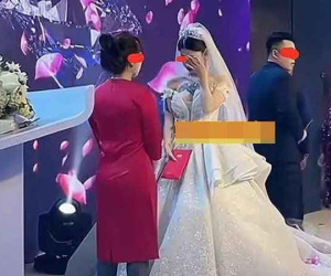 Hình xăm trên ngực cô dâu bị quan khách bàn tán, mẹ chồng có hành động khiến cô bật khóc