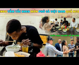 Biểu cảm lần đầu ăn phở của Lindo - bạn thân Quang Linh Vlogs khiến dân tình thắc mắc: Tưởng đâu là người Việt!