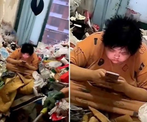 Cảnh sống 'ăn lông ở lỗ' của cô gái trong căn hộ thối hoắc, rác chất lên tận cửa sổ khiến nhiều người ám ảnh